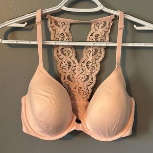 Body by Victoria Racerback Pink Bra 32 DD perfect coverage racer